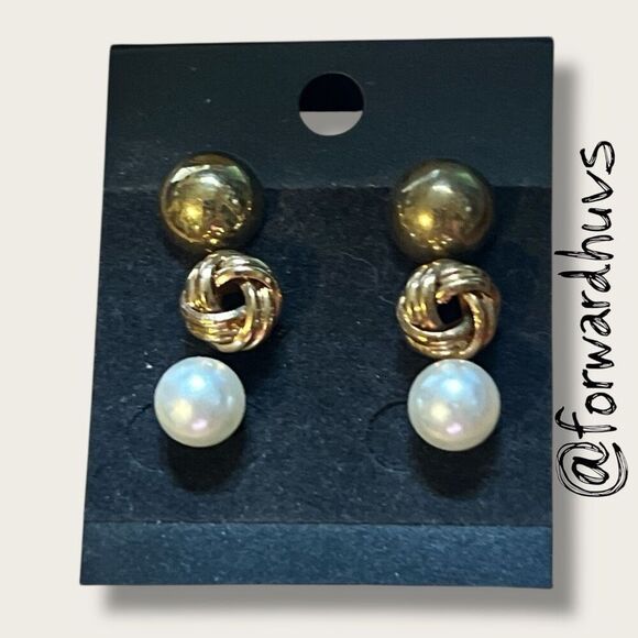 Bundle Sale 3 for $15 | Set of Three Pairs Stud Earrings - Picture 1 of 6